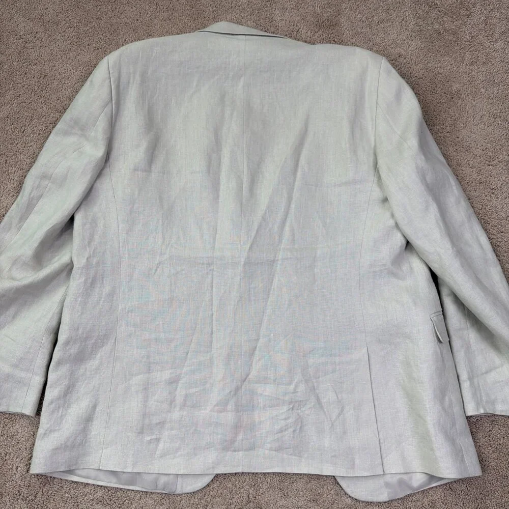 Adolfo Blazer Jacket Mens 46R Tan 100% Linen 2 Button Beach Wedding Cruise Khaki